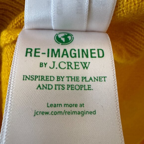 J.Crew 100% Cashmere Yellow Crewneck Sweater Classic Fit Lightweight Large - Picture 7 of 9